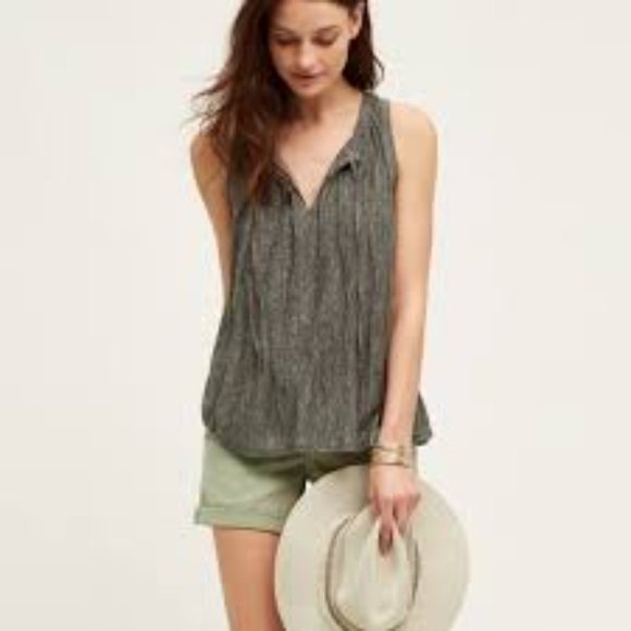 Anthropologie Meadow Rue Green Boho Top Size M - Picture 1 of 5